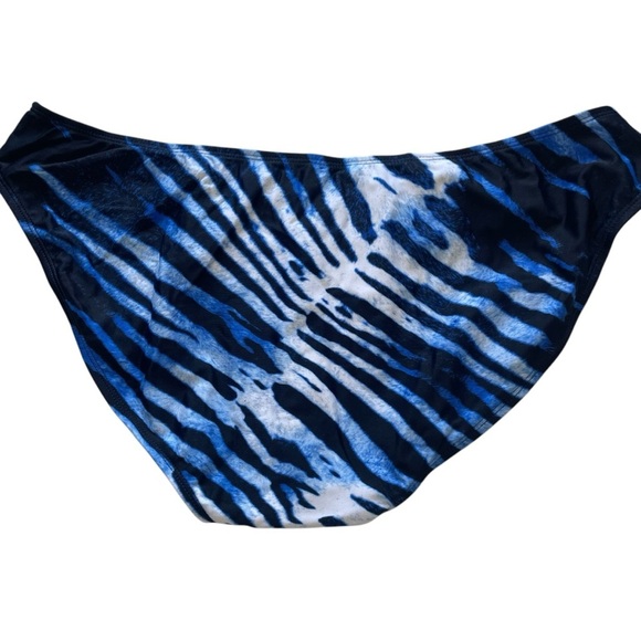 NEW Rachel Roy Strappy Bikini Bottom in Blue Zebra - Picture 5 of 8